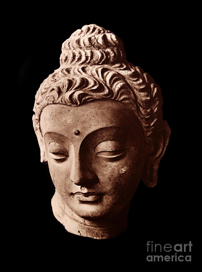 Head of the Buddha, Afghanistan Sculpture by Afghanistan School