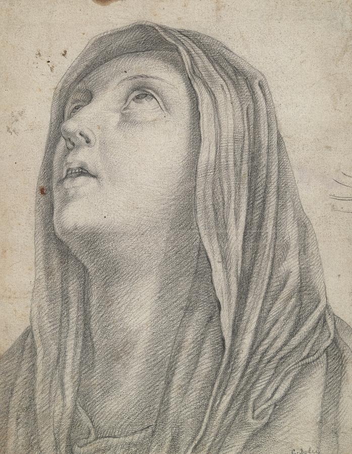 Head Of The Virgin Mary Drawing by Carlo Dolci - Fine Art America