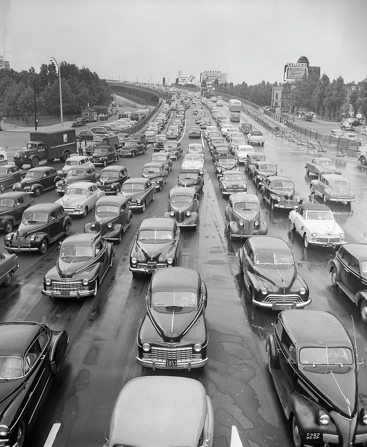 Head-on View Of Traffic Jam Photograph by H. Armstrong Roberts