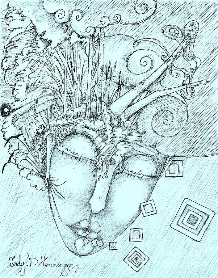 Head Over Heals Drawing by Judy Henninger