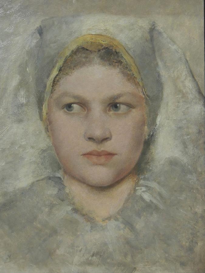 Head Study Of A Girl Von Hana Painting by Gustav Klimt - Pixels
