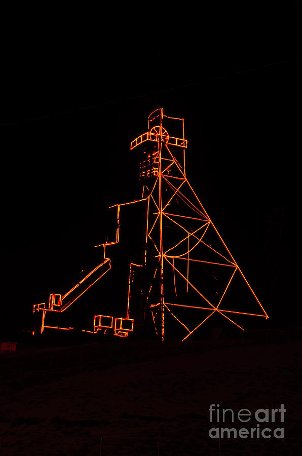 Headframe Lit for the Holidays Photograph by Sue Smith