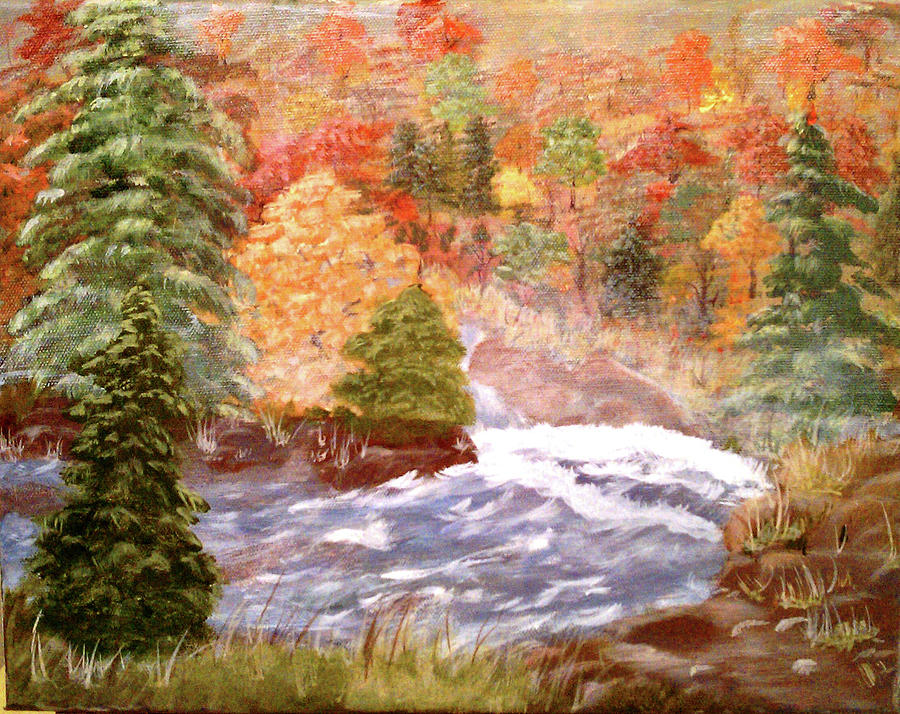 Heading Downstream Painting by Sharon Williams Eng