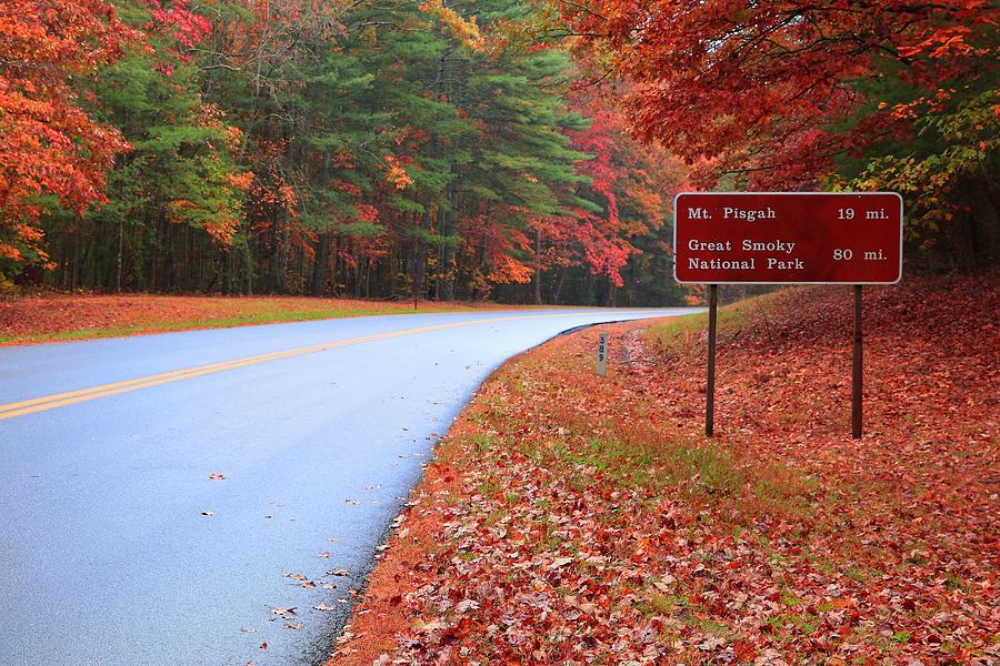 Heading To Pisgah Or The Great Smoky Mountain National Park On The Blue Ridge Parkway In Autumn Photograph