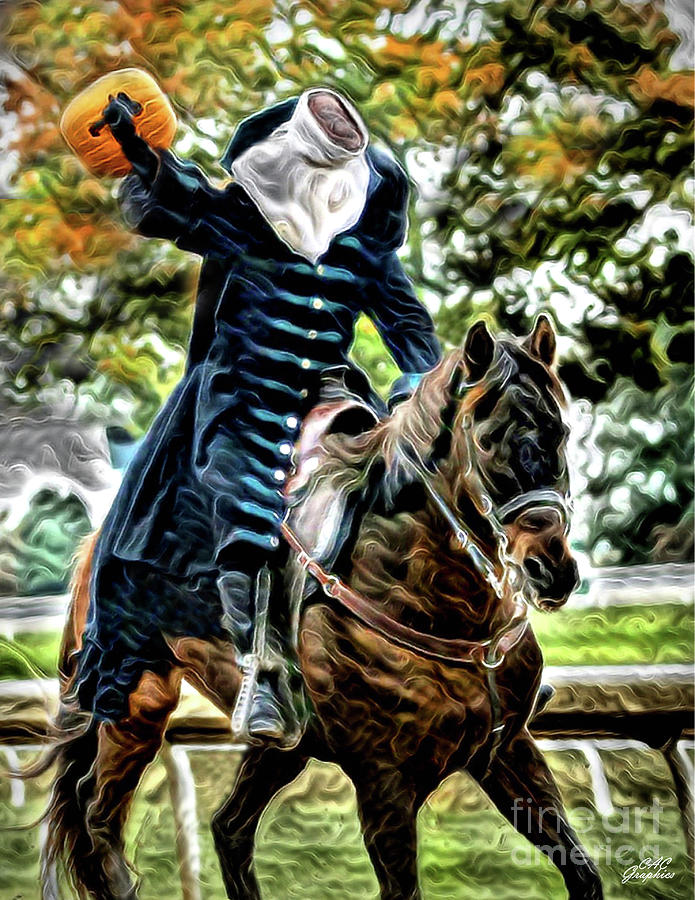 Headless Horseman of Keeneland Digital Art by CAC Graphics