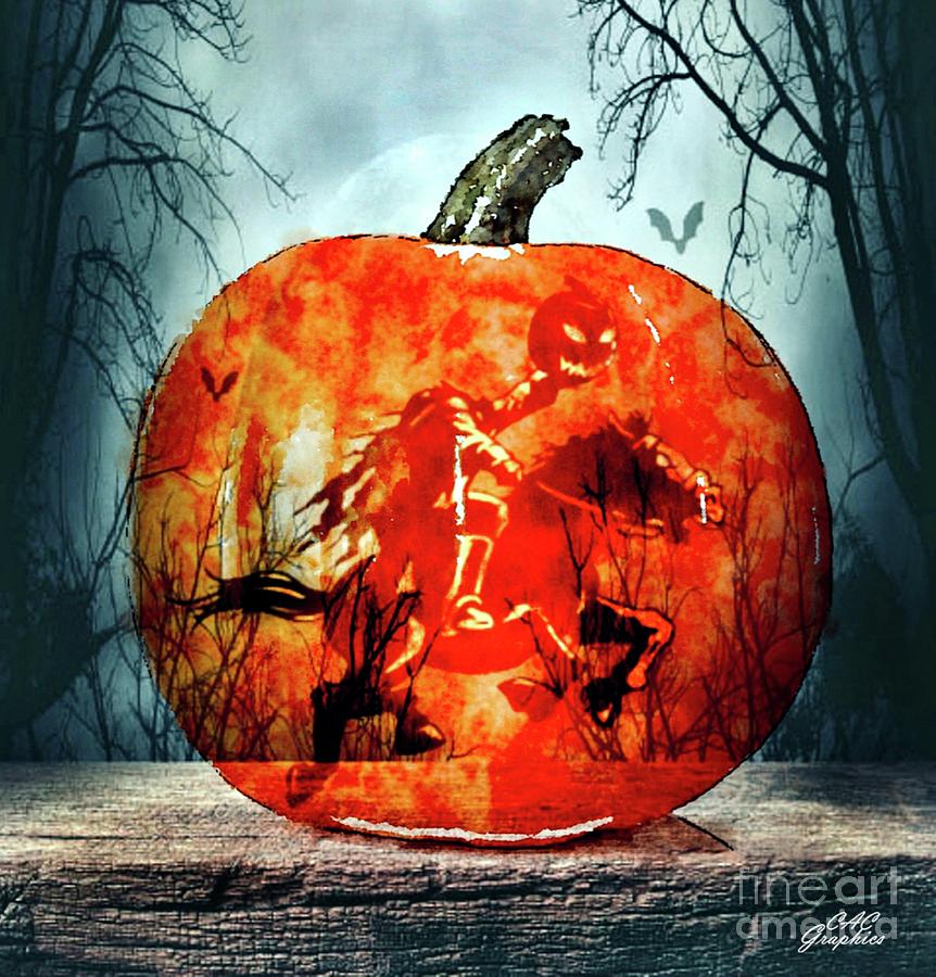 Headless Horseman Pumpkin Digital Art by CAC Graphics