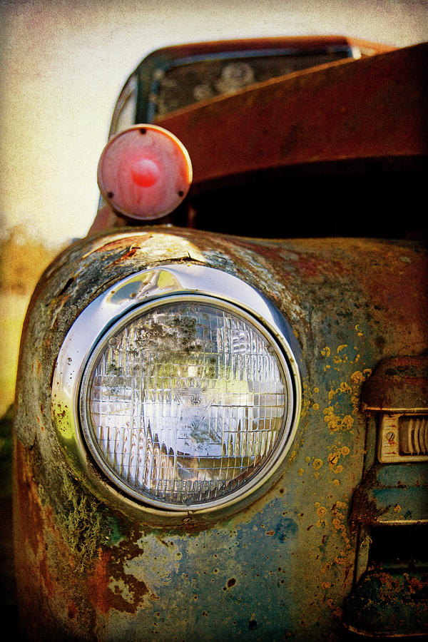 Truck Photograph - Headlight, Chevy Loadmaster by Jessica Rogers