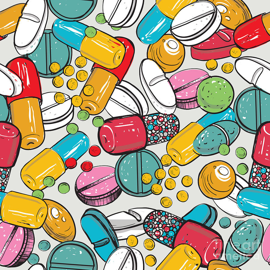 Pile Digital Art - Healthcare Background With Dragee by Sopelkin Pile Digital Art - Healthcare Background With Dragee by Sopelkin