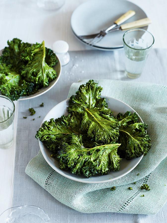 Healthy Kale Crisps Photograph by Charlie Richards