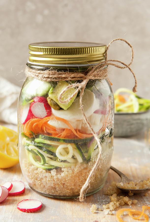 Healthy Raw Salad In A Jar Photograph by Stacy Grant