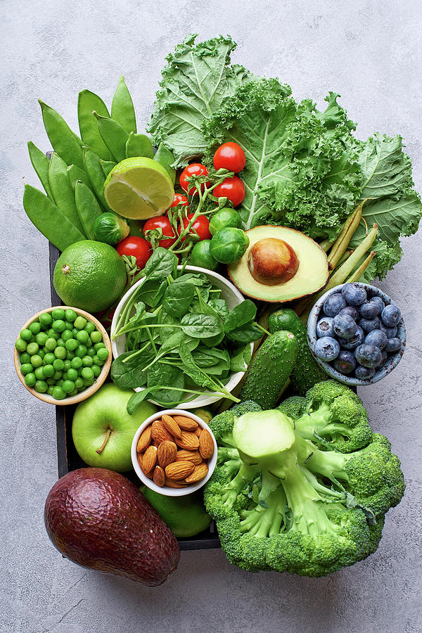Healthy Vegetarian Food Ingredients Box Photograph by Asya Nurullina