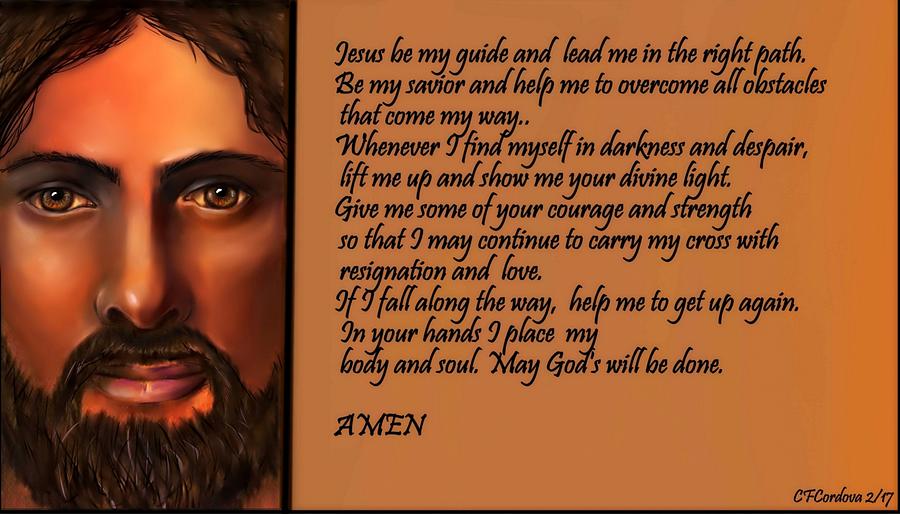 Hear my Prayer, Jesus Digital Art by Carmen Cordova