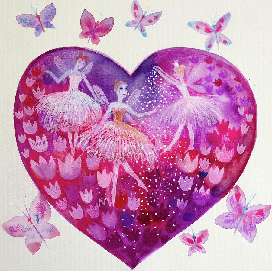 Fairy Painting - Heart Ballet by Oxana Zaika