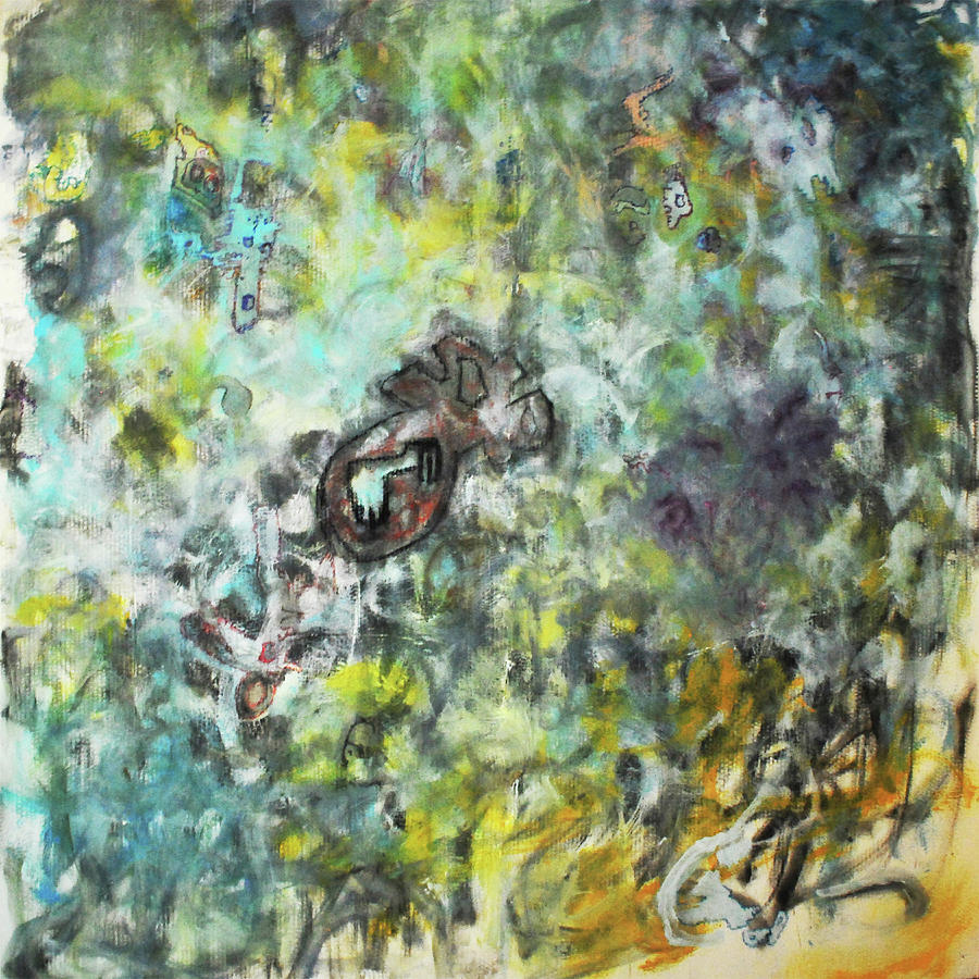 Abstract Figure Painting - Heart Bomb by Ken OToole Abstract Figure Painting - Heart Bomb by Ken OToole