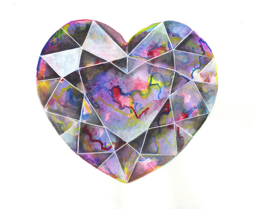 Precious Gem Digital Art - Heart (faceted Dream) by Rose Rambo