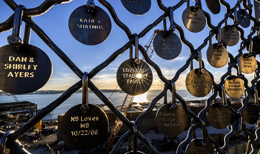 Seattle Photograph - Heart Lock by Yibing Nie