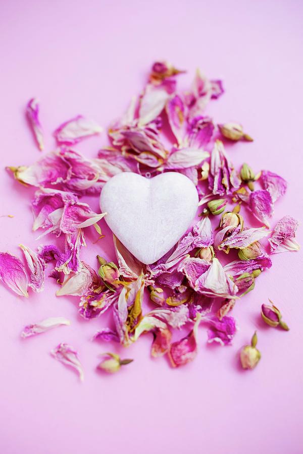 Heart Lying In Dried Rose Petals Photograph by Sporrer/skowronek