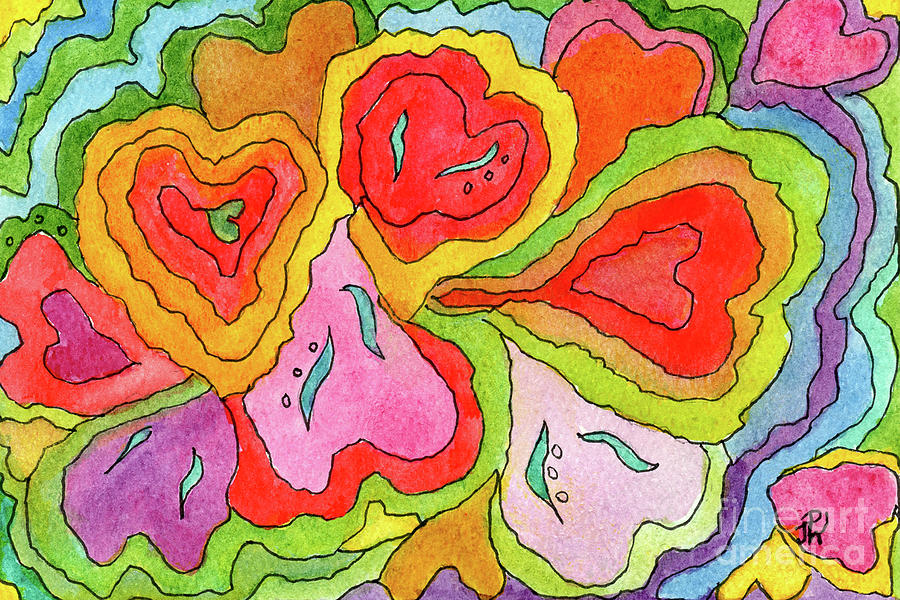Heart Meander Painting by Paula Joy Welter