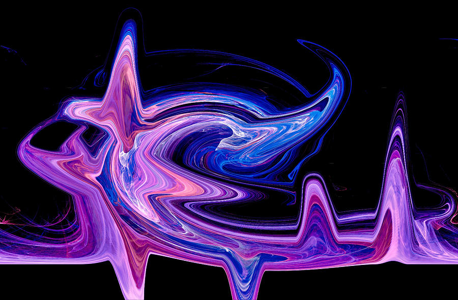 Heart Monitor Waveform Abstract Deep Purple Digital Art by Don Northup