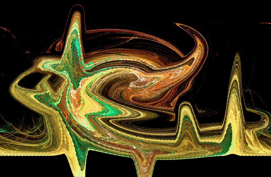 Heart Monitor Waveform Abstract Earthy Digital Art by Don Northup