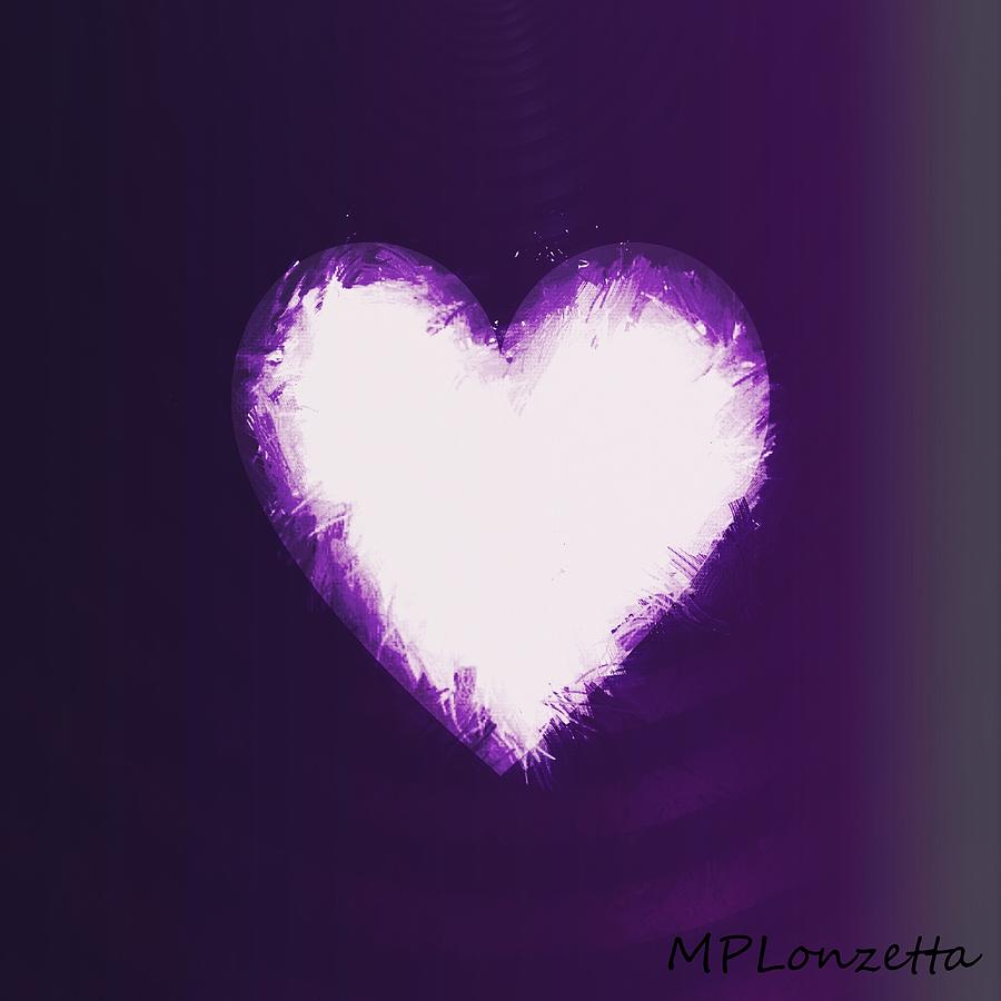 Purple Painting - Heart of Purple by Marian Lonzetta