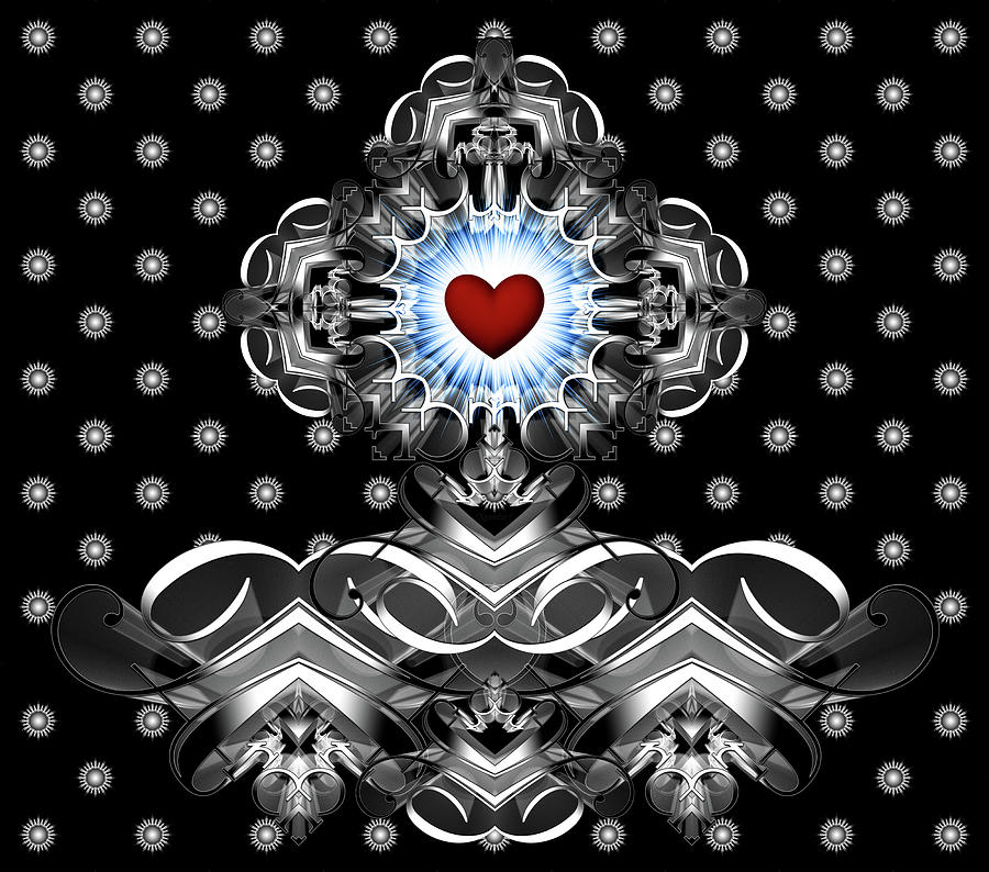 Heart Of The Glyphs Digital Art by Rolando Burbon