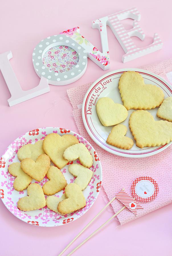 Heart-shaped Biscuits For Valentines Day Photograph by Maricruz Avalos Flores