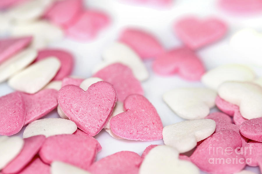 Heart sugar candies Photograph by Delphimages Photo Creations