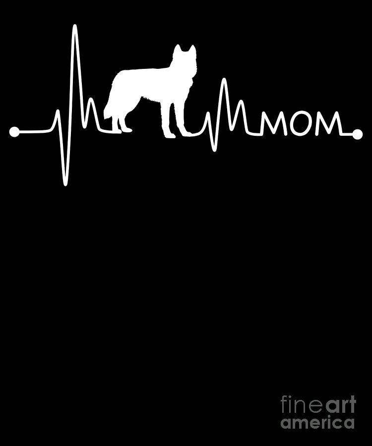 Husky Digital Art - Heartbeat Pulse Line Siberian Husky Mom Dog Lover by TeeQueen2603 Husky Digital Art - Heartbeat Pulse Line Siberian Husky Mom Dog Lover by TeeQueen2603