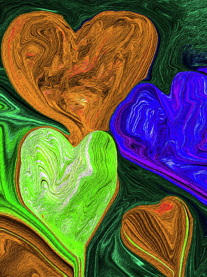 Hearts A Glowing 2 Digital Art By Margaret Meg Murray - Fine Art America