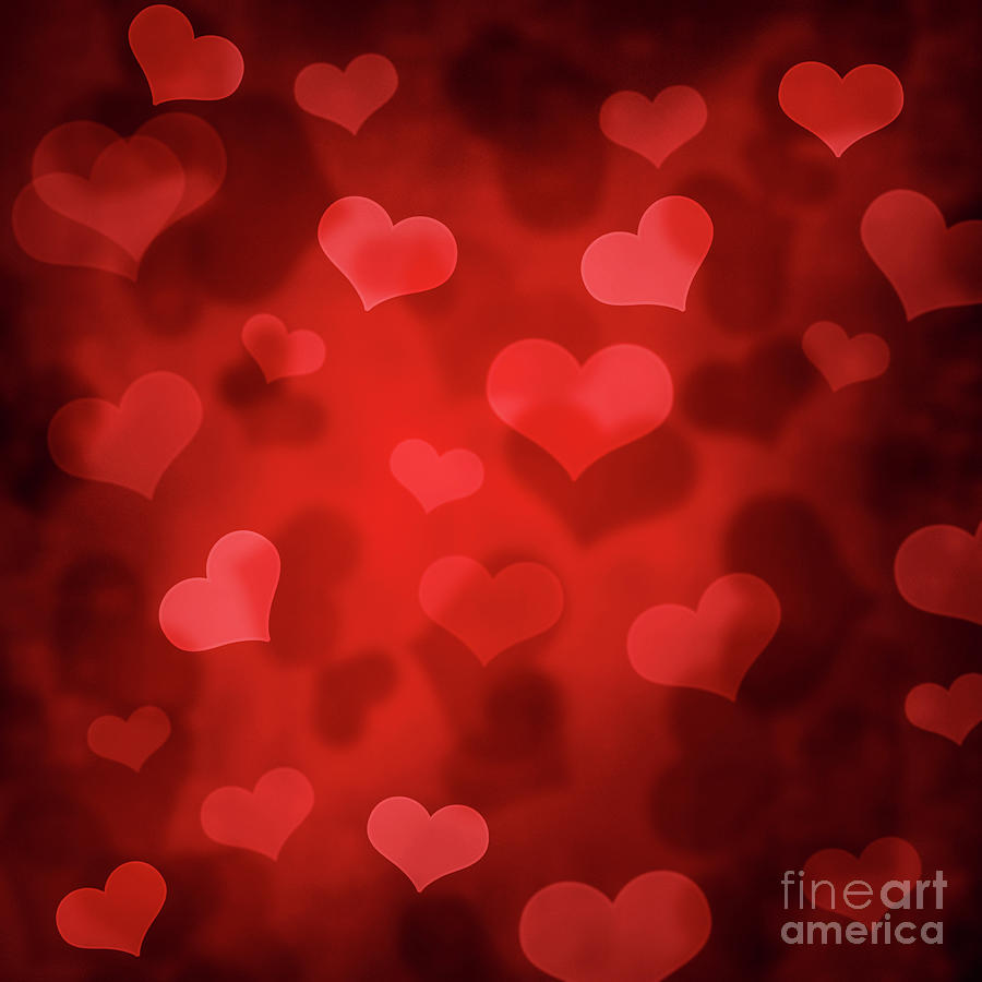 Hearts Bokeh Pattern Photograph
