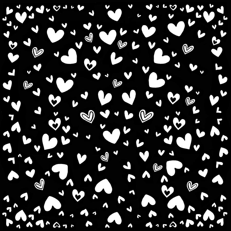 Pattern Digital Art - Hearts by Hello Angel