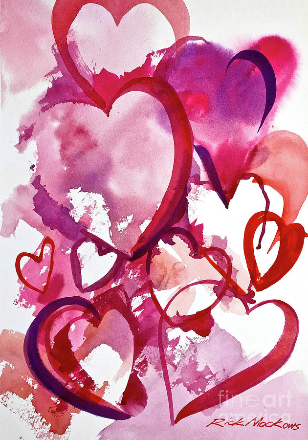 Hearts Painting by Rick Mock