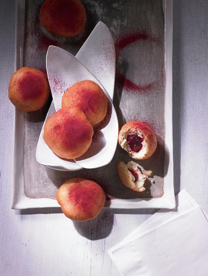 Hearty Mini Dumplings Filled With Beetroot Jam Photograph by Jan-peter Westermann