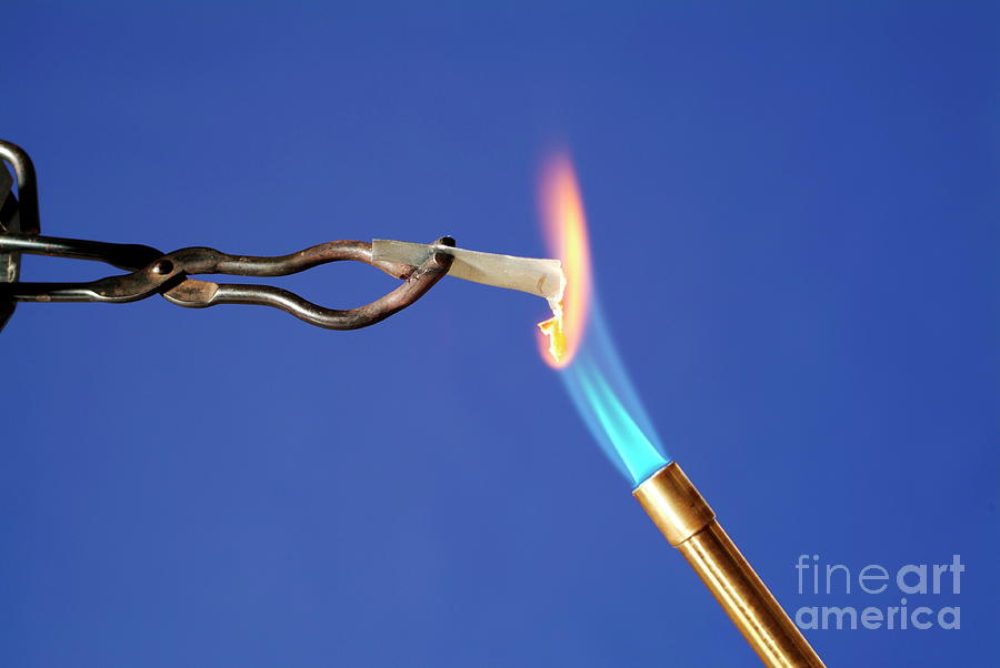 Heating Zinc In A Flame Photograph by Martyn F. Chillmaid/science Photo Library