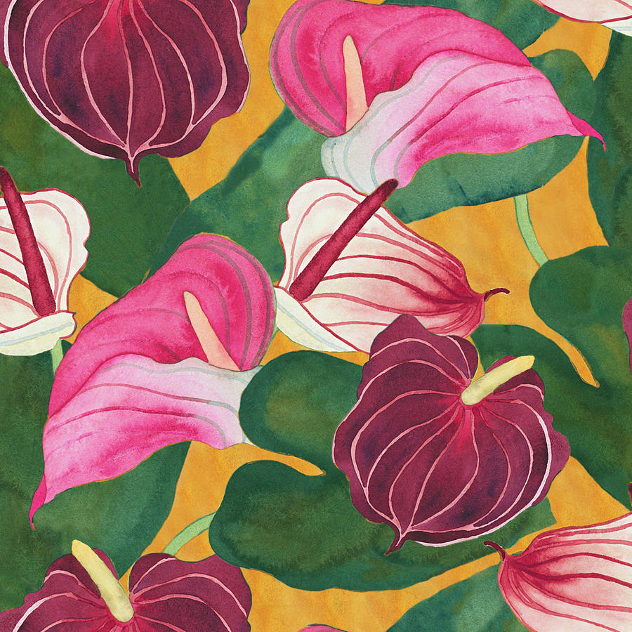 Pattern Painting - Heavenly Divine- Anthuriums by Carissa Luminess