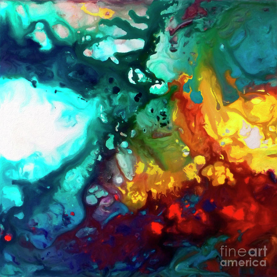 Heavenly Fire Canvas Two Painting by Sally Trace