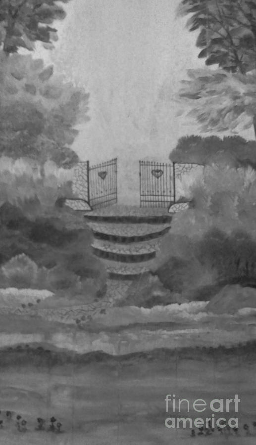 Heavenly Gates In Grayscale Painting