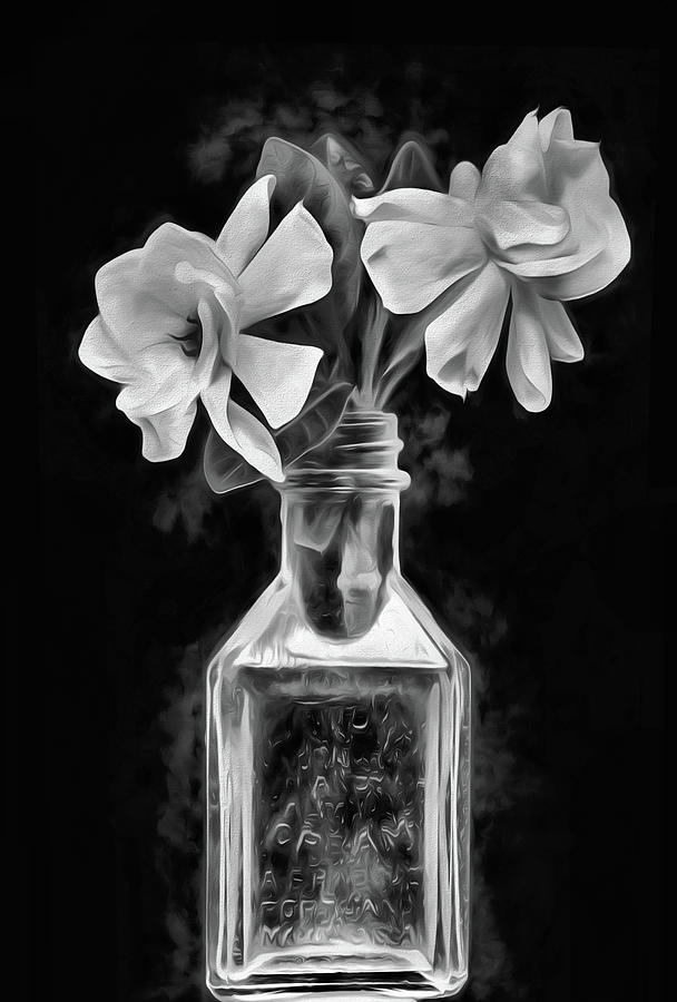 Heavenly Scents Still Life Black and White Digital Art by JC Findley