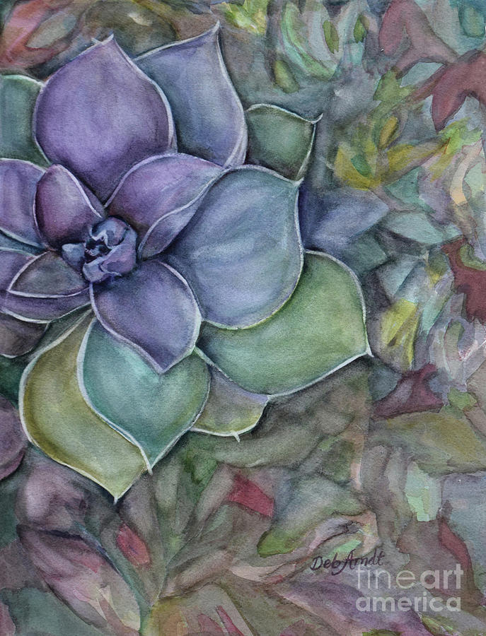 Heavenly Succulent Painting by Deb Arndt