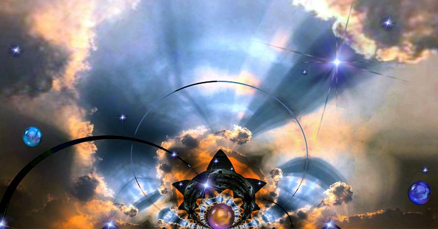 Heavenly Universe Mixed Media by Romuald  Henry Wasielewski