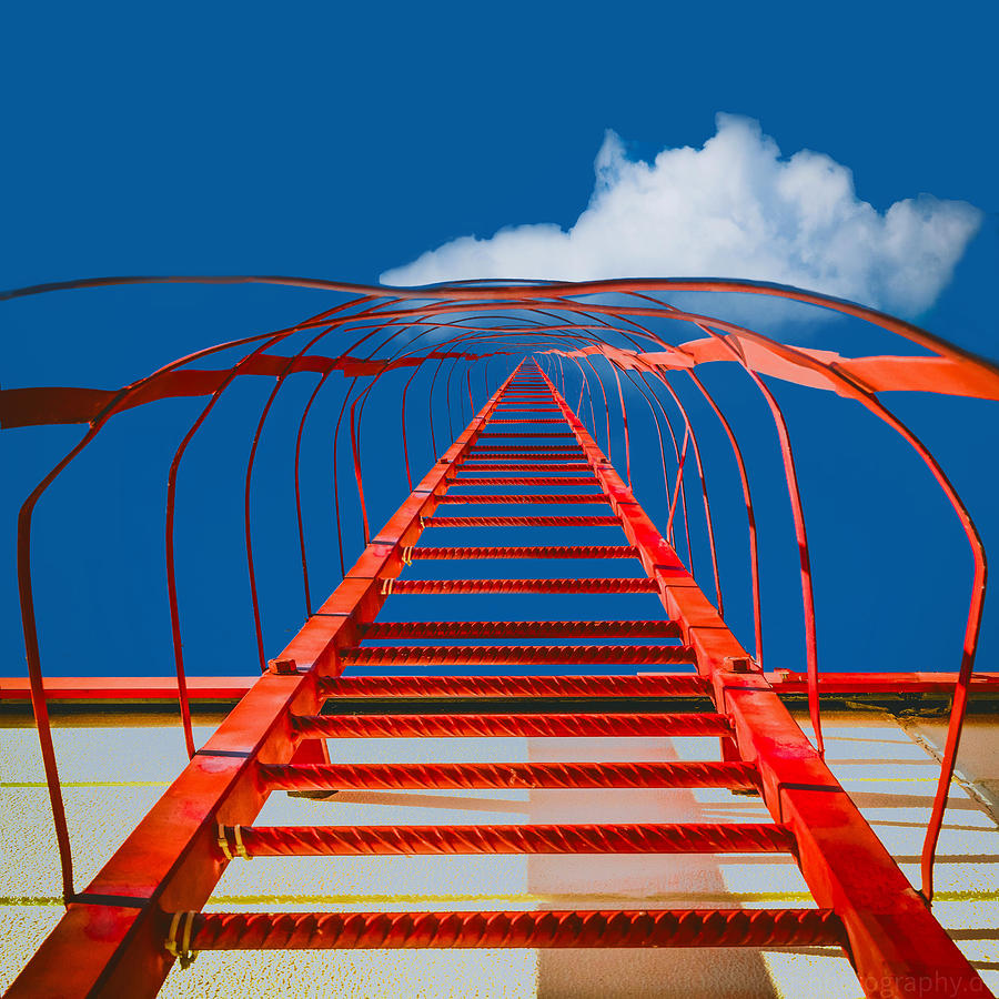 Ladder Photograph - Heaven\s Ladder To Your Cloud. by Stephan Rckert