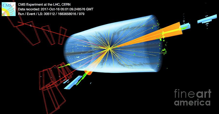 Heavy Ion Collision Event In Cerns Cms Detector Photograph by Cern, Thomas Mccauley/science Photo Library