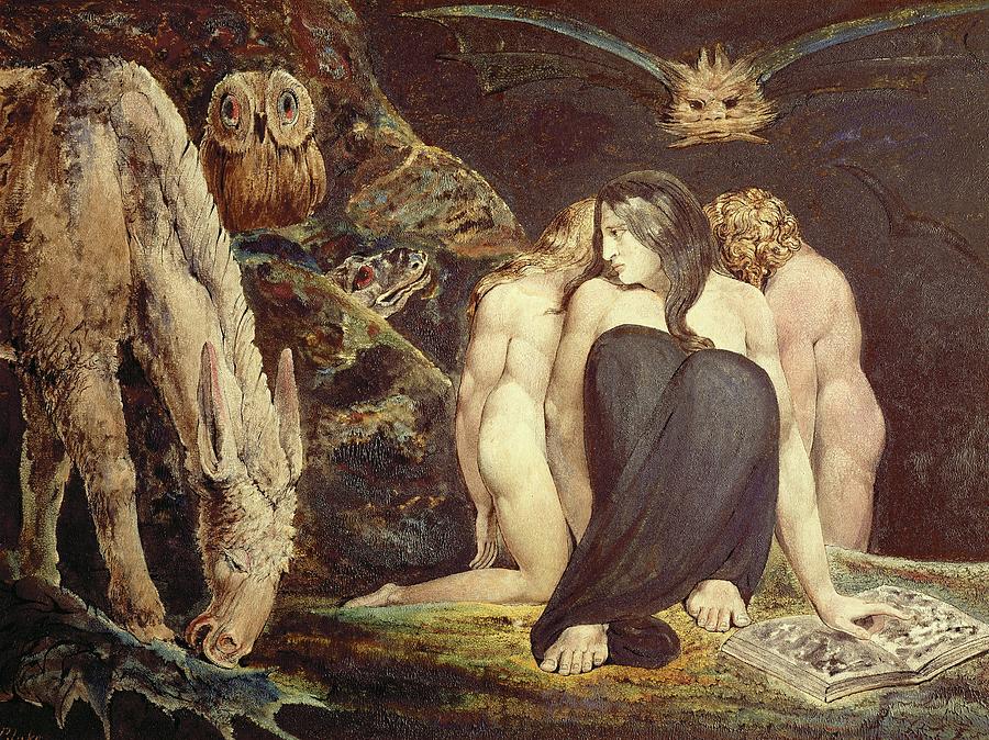 Hecate. 43.8 x 58.1 cm -ca. 1795- Cat. N 5056. Painting by William Blake -1757-1827-