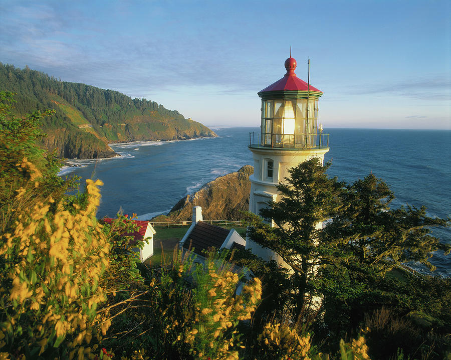Fall Digital Art - Heceta Head Lighthouse, Oregon by Udo Bertsch