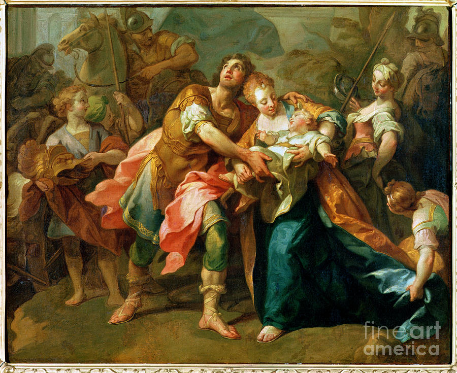 Hector Bidding Farewell To His Son And Andromache Painting By Jean Bernard Restout Fine Art