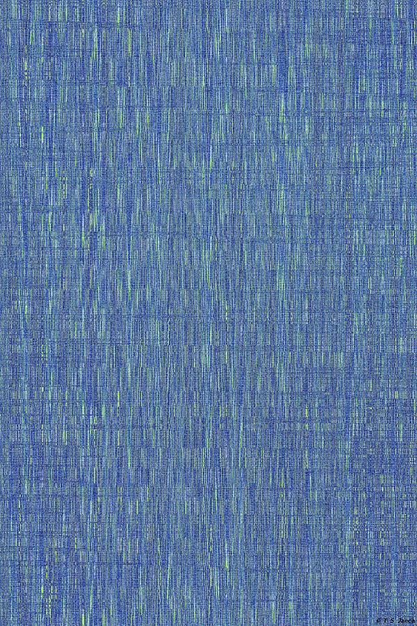 Hedgehog Cactus Shower Curtain Blue Green Abstract 2 Digital Art by Tom Janca