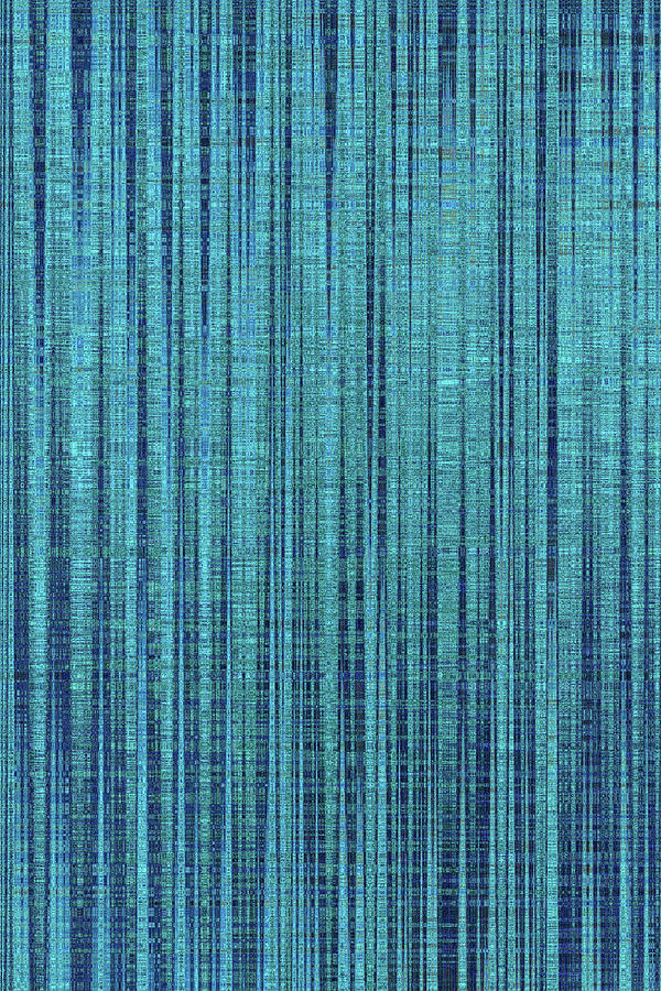 Hedgehog Cactus Shower Curtain Blue Green Abstract Digital Art by Tom Janca