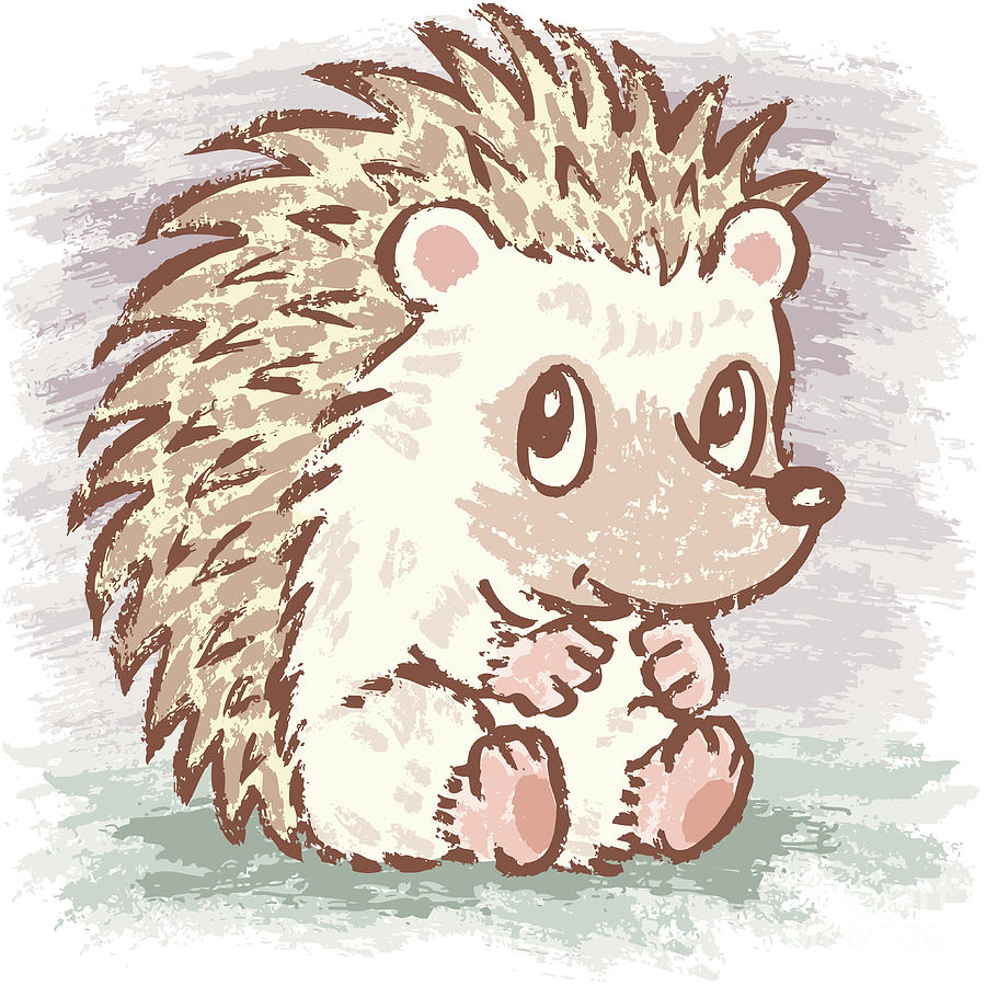 Hedgehog Sitting Digital Art by Toru-sanogawa