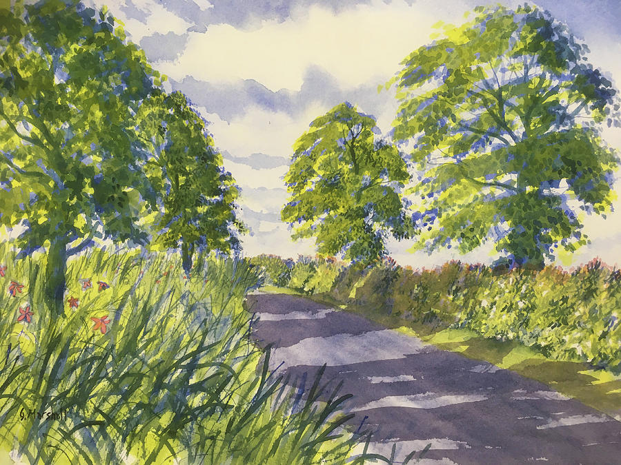Hedgerows on Rudston Road Painting by Glenn Marshall
